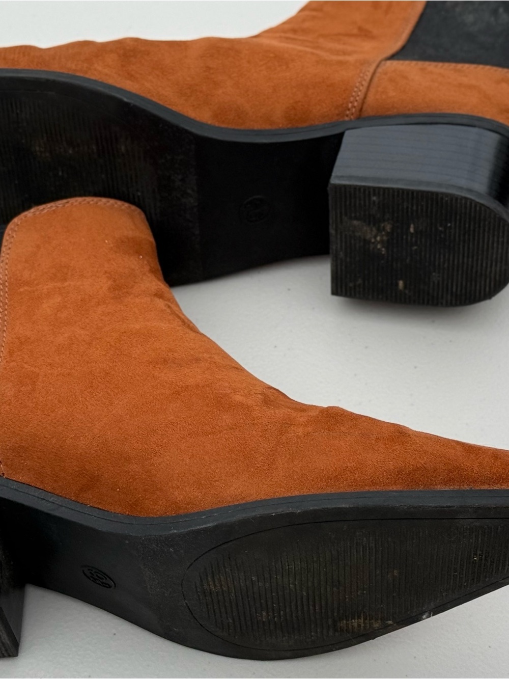 Target Men's Suede Chelsea Boots in Rust Brown